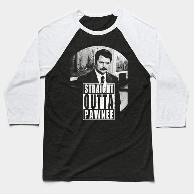 Straight Outta Pawnee Park and Rec Baseball T-Shirt by truefriend